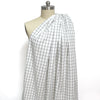 windowpane luxury brushed cotton crepe - soft white/black