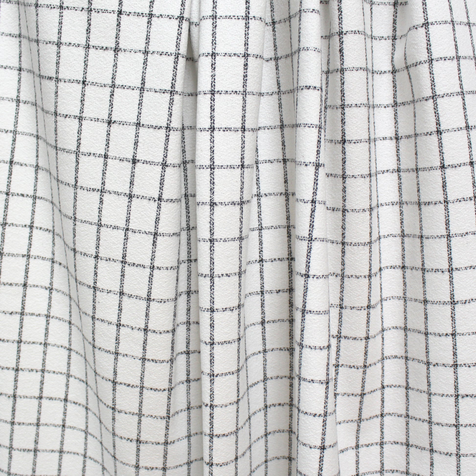windowpane luxury brushed cotton crepe - soft white/black