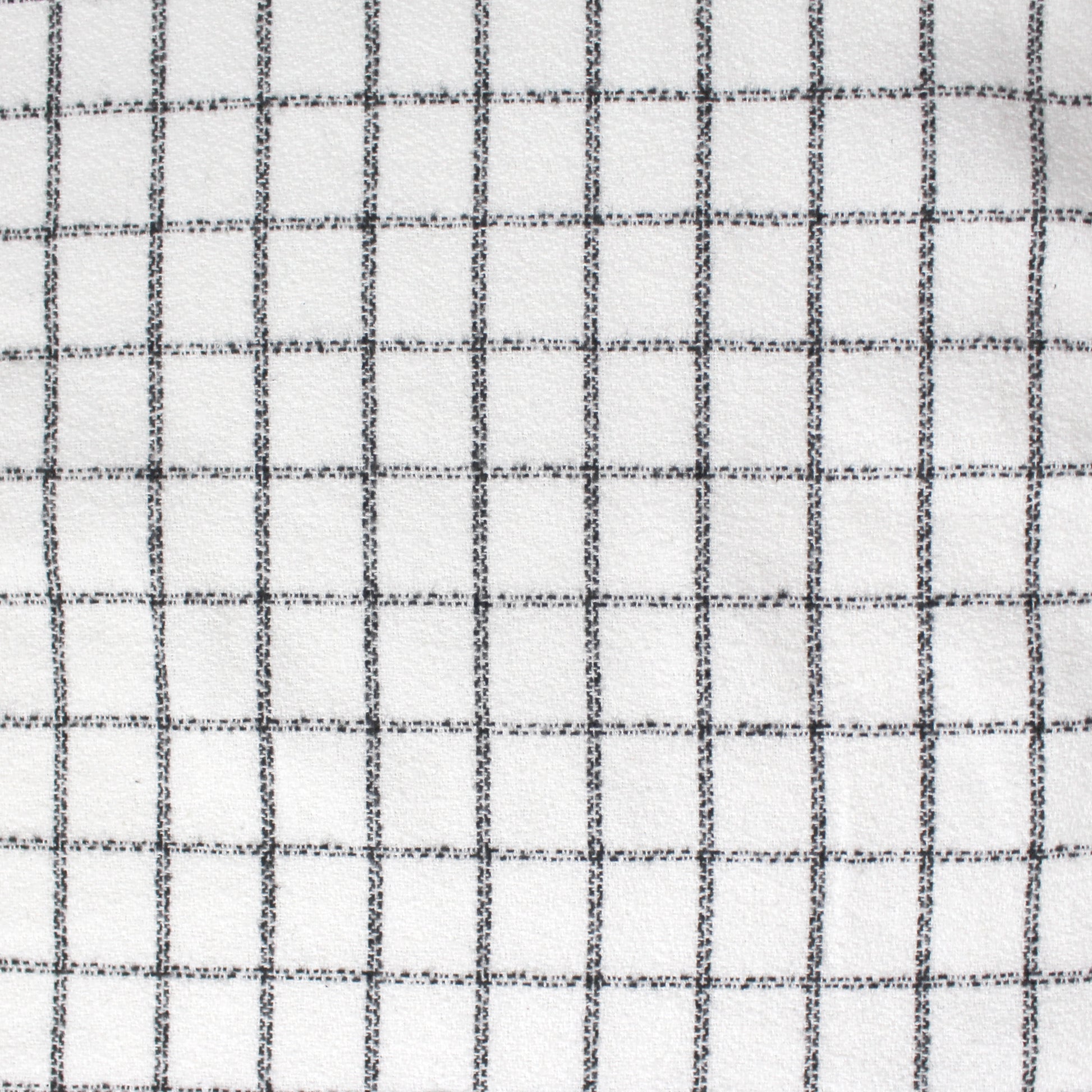 windowpane luxury brushed cotton crepe - soft white/black