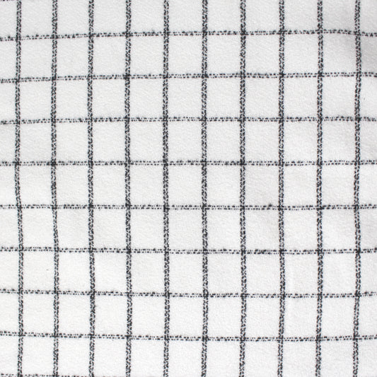 windowpane luxury brushed cotton crepe - soft white/black