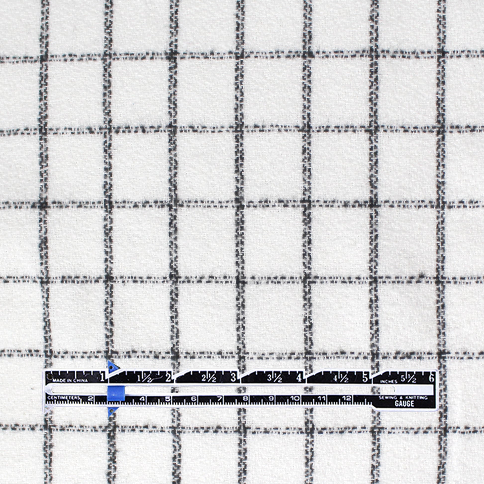 windowpane luxury brushed cotton crepe - soft white/black