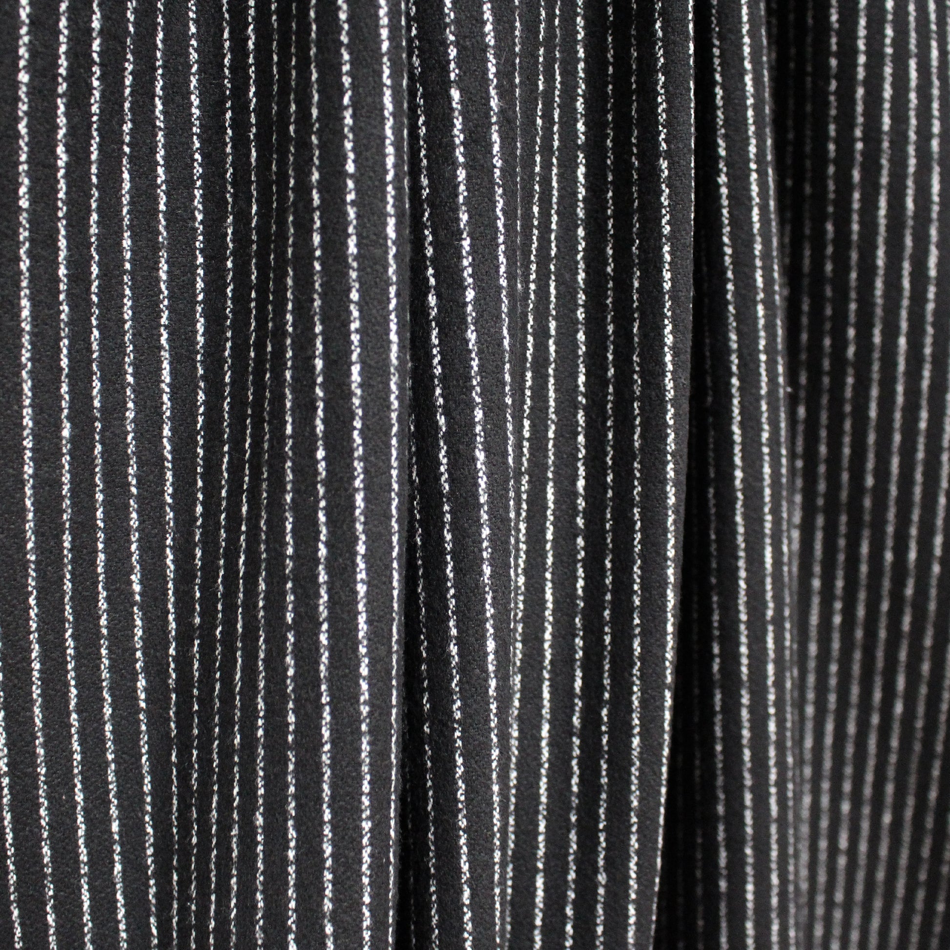 'ticking stripe' luxury brushed cotton crepe - black with white