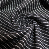 'ticking stripe' luxury brushed cotton crepe - black with white