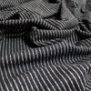 'ticking stripe' luxury brushed cotton crepe - black with white
