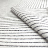 'ticking stripe' luxury brushed cotton crepe - soft white with black
