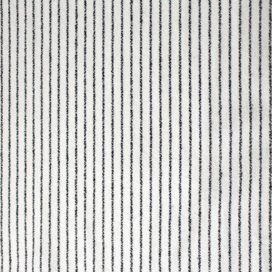 'ticking stripe' luxury brushed cotton crepe - soft white with black