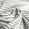 'ticking stripe' luxury brushed cotton crepe - soft white with black