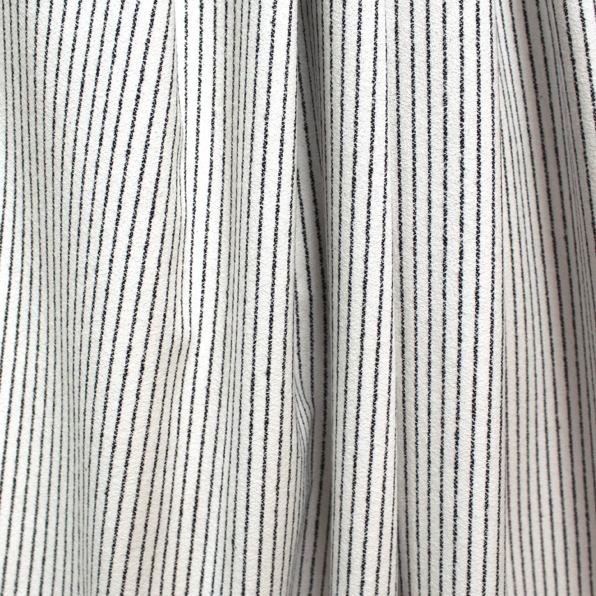 'ticking stripe' luxury brushed cotton crepe - soft white with black