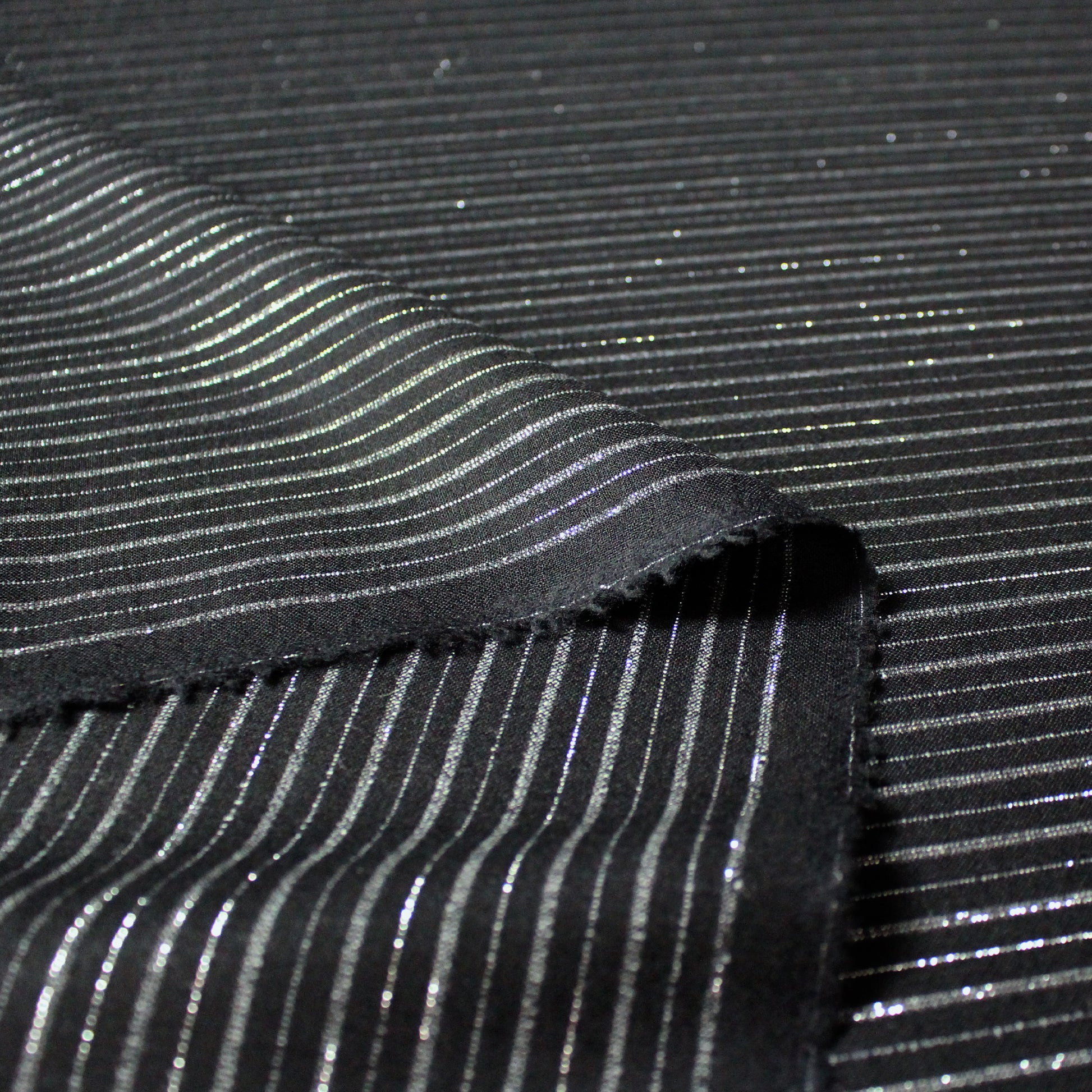 D&G vertical stripe wool/lurex dressweight - black/silver