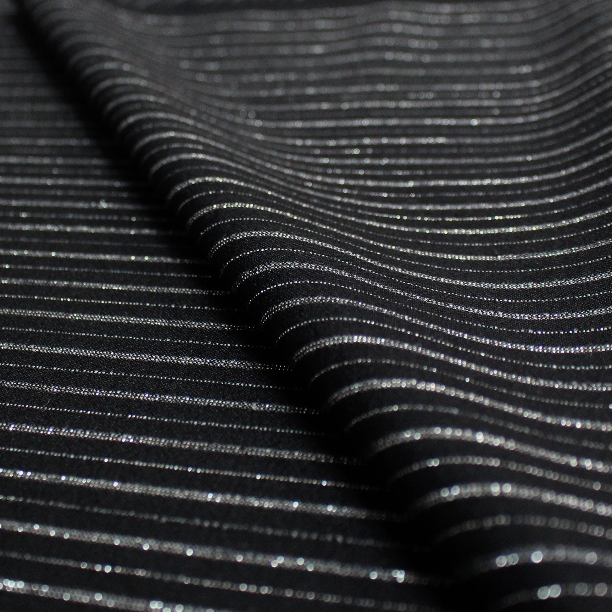 D&G vertical stripe wool/lurex dressweight - black/silver