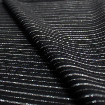 D&G vertical stripe wool/lurex dressweight - black/silver