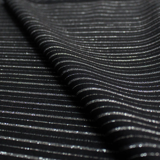 D&G vertical stripe wool/lurex dressweight - black/silver