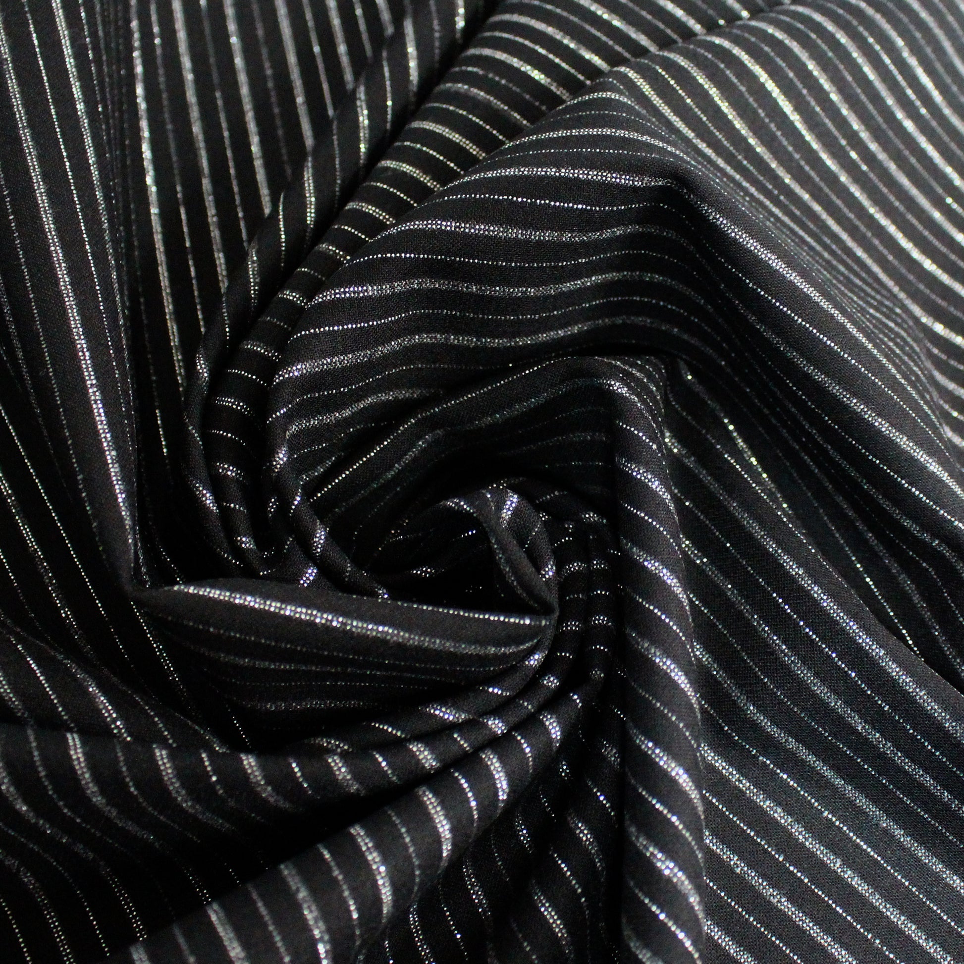 D&G vertical stripe wool/lurex dressweight - black/silver