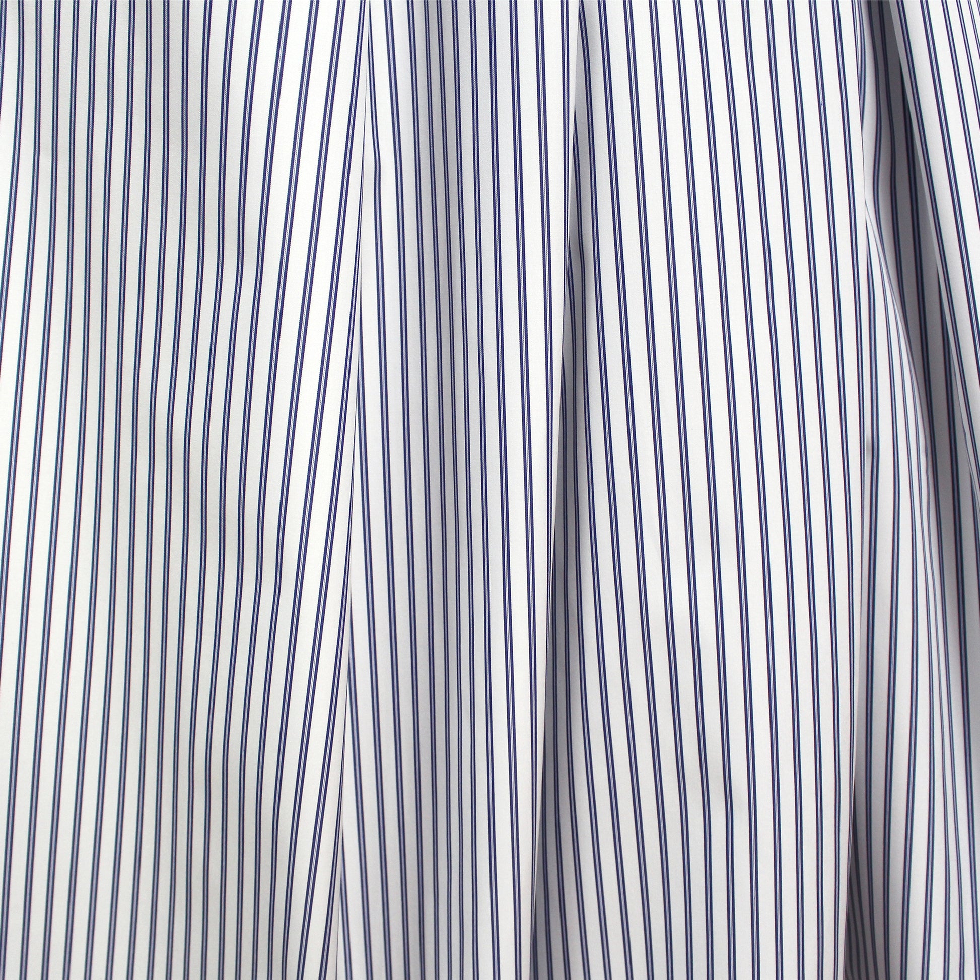 Italian embellished stripe luxury cotton shirting - blue/white