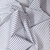 Italian embellished stripe luxury cotton shirting - blue/white