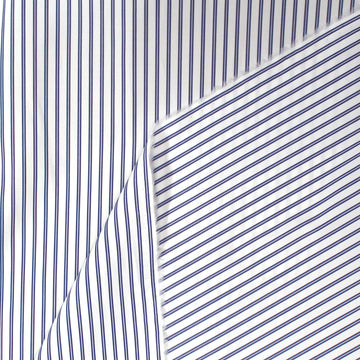 Italian embellished stripe luxury cotton shirting - blue/white