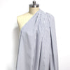 Italian embellished stripe luxury cotton shirting - blue/white