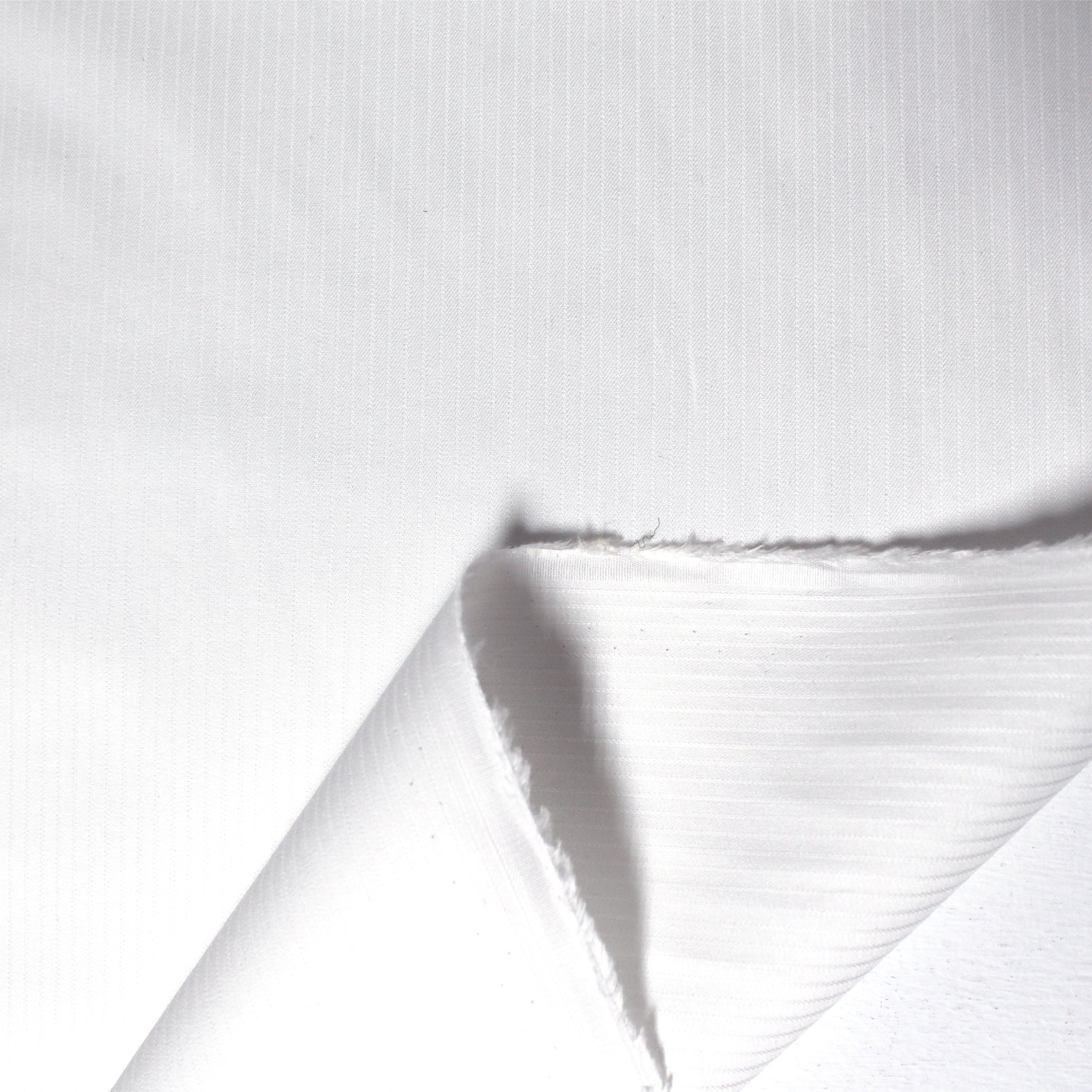 satin stripe mercerized cotton twill shirting - white