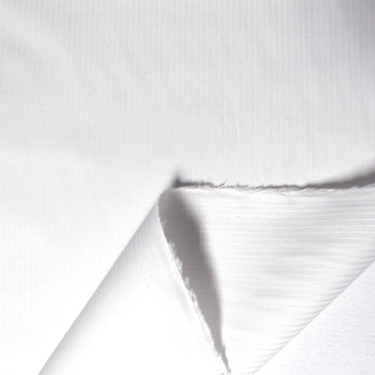 satin stripe mercerized cotton twill shirting - white