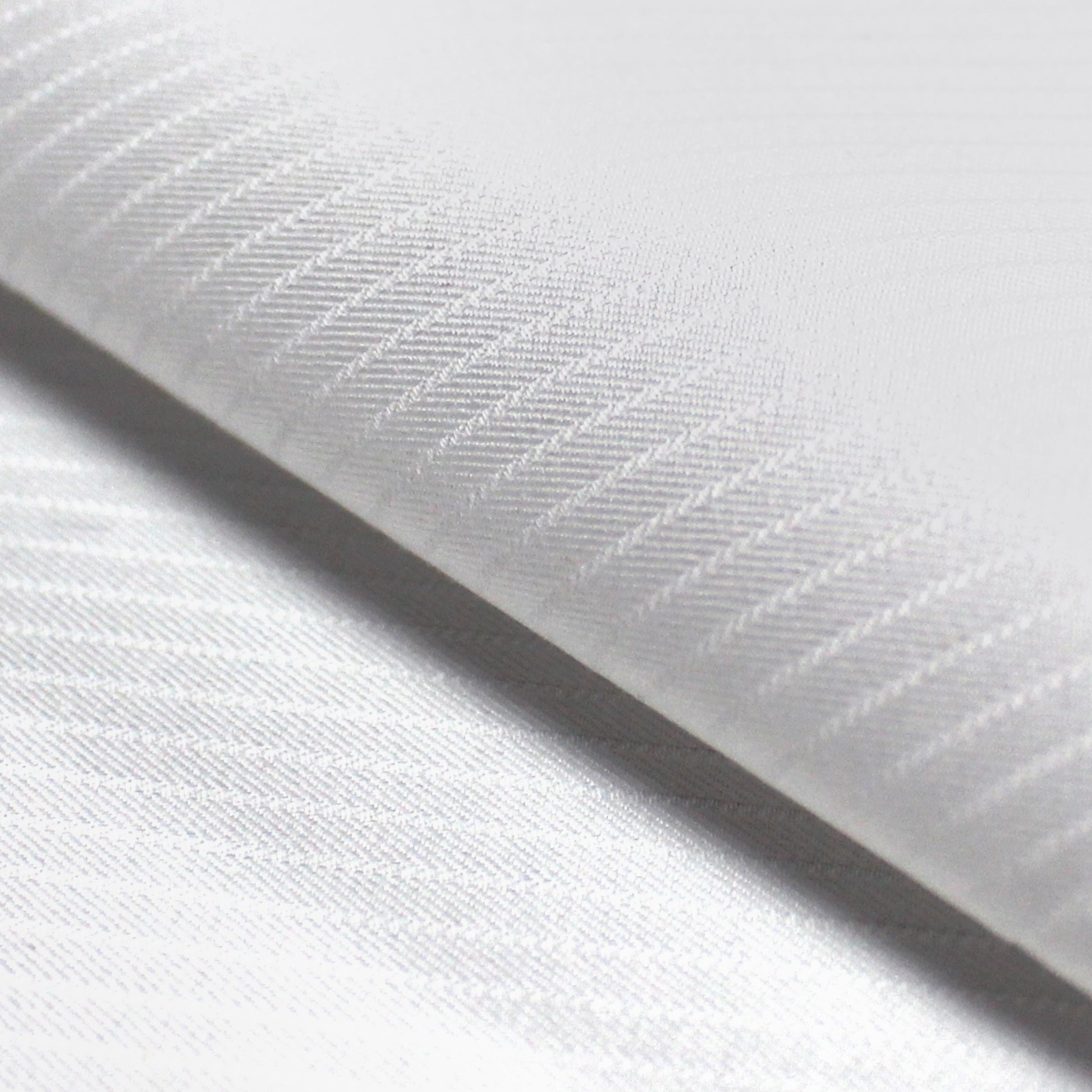 satin stripe mercerized cotton twill shirting - white