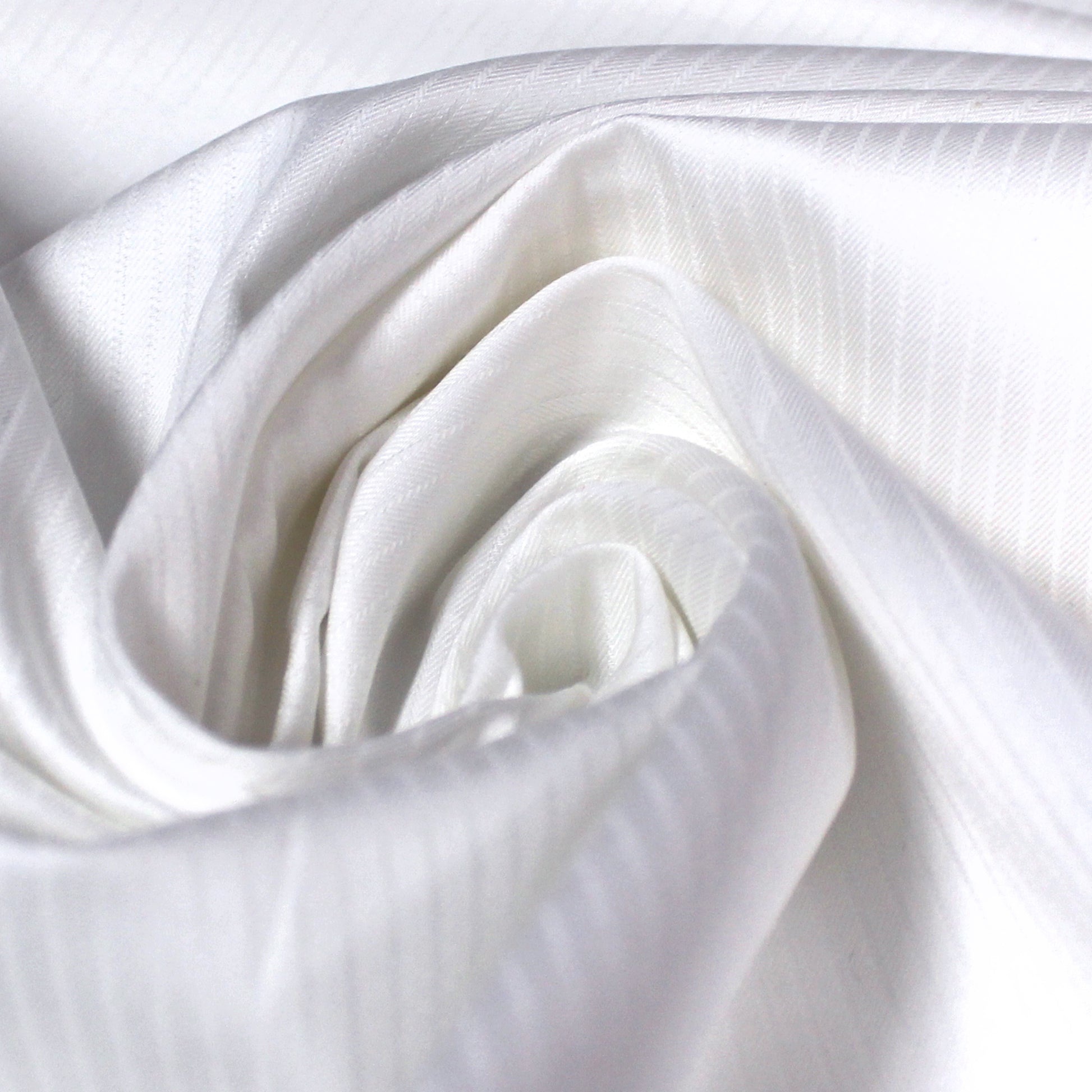 satin stripe mercerized cotton twill shirting - white