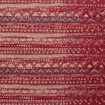 Italian 'aurora signs' wool crepe border print