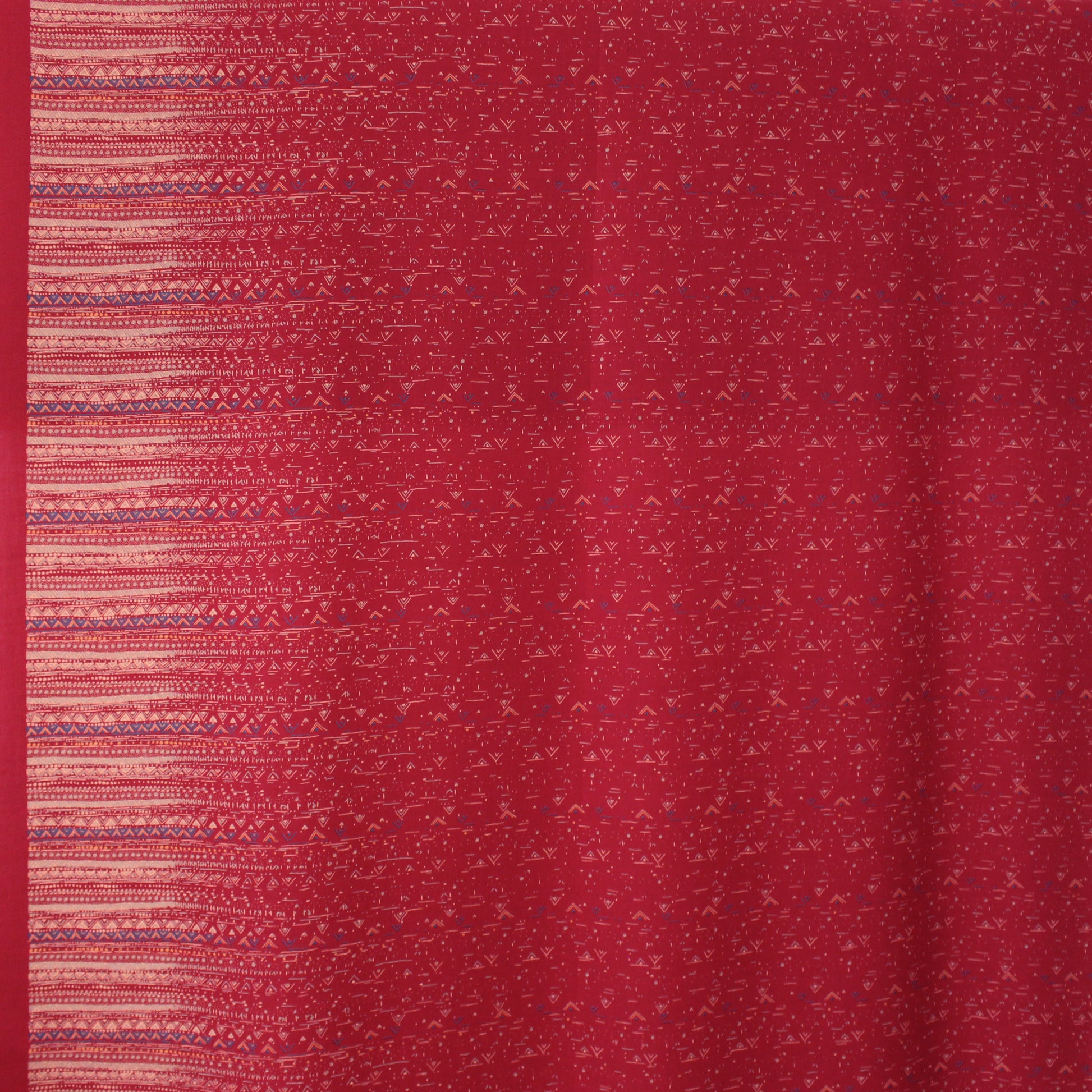 Italian 'aurora signs' wool crepe border print