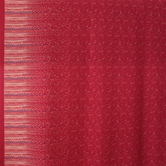 Italian 'aurora signs' wool crepe border print