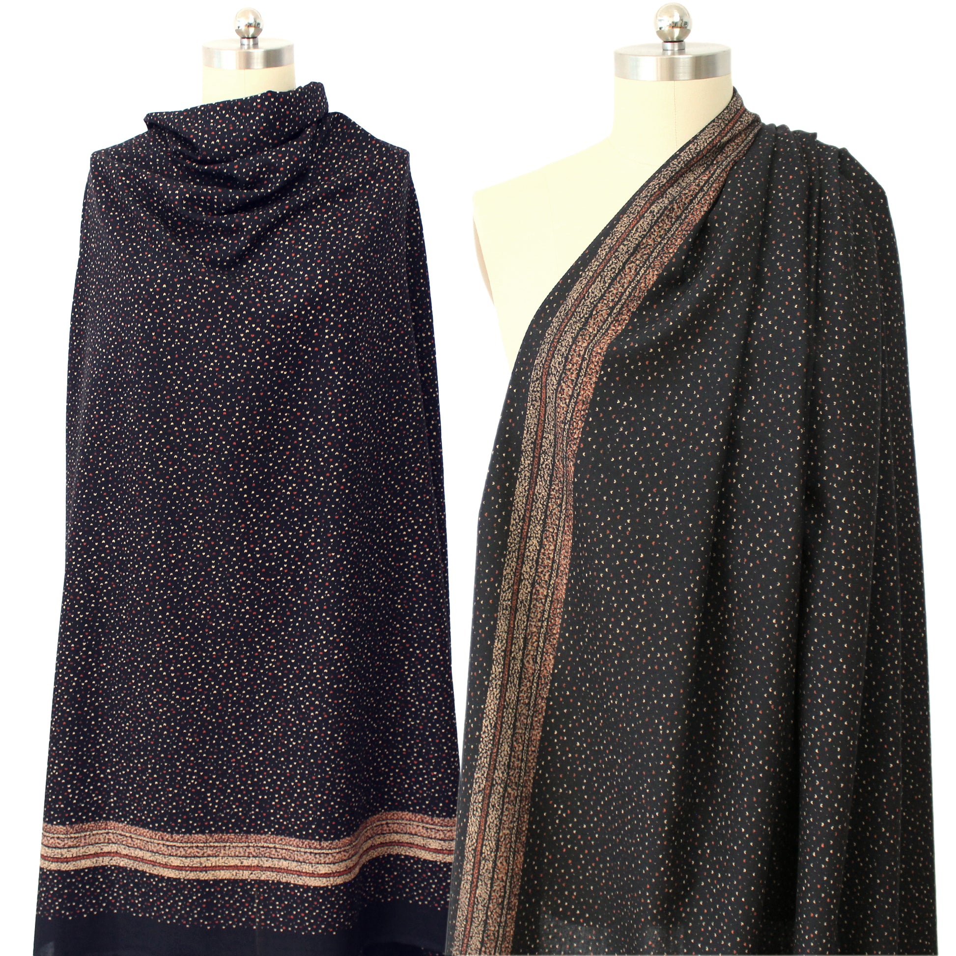 Italian 'wild at heart' wool crepe border print