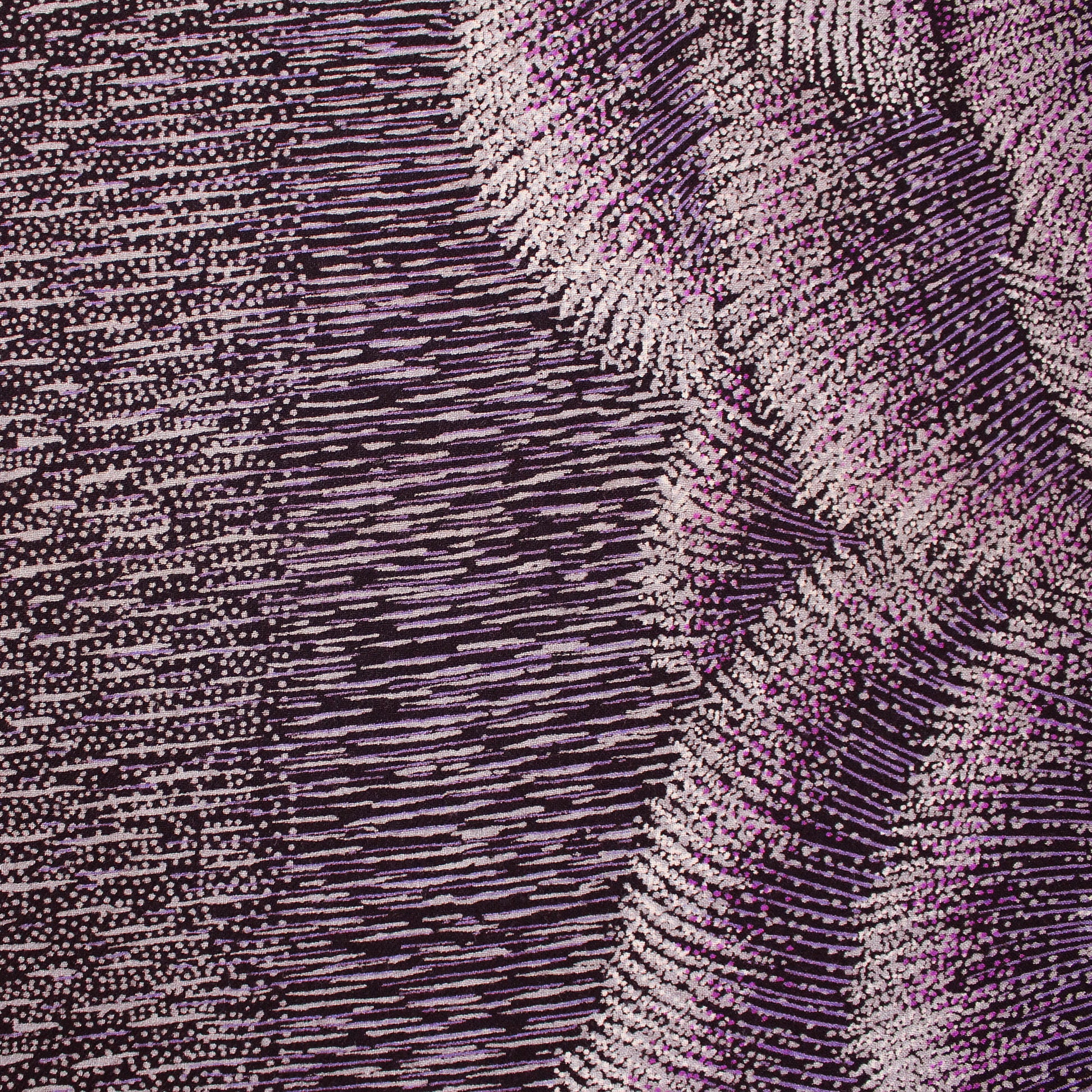 Italian 'violet reeds' wool crepe border print