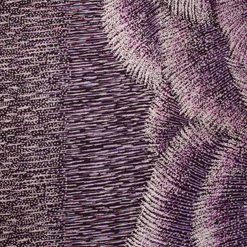 Italian 'violet reeds' wool crepe border print