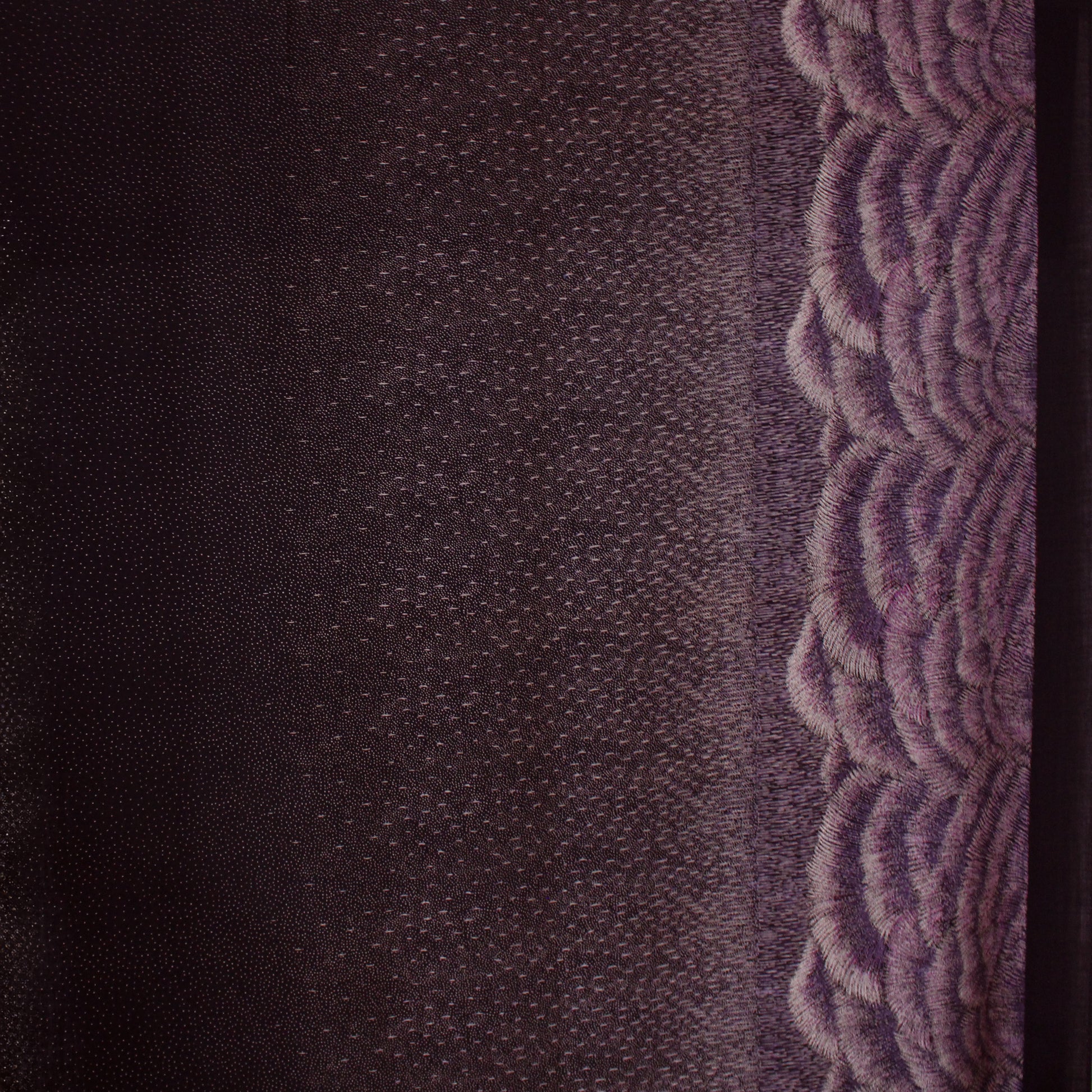 Italian 'violet reeds' wool crepe border print
