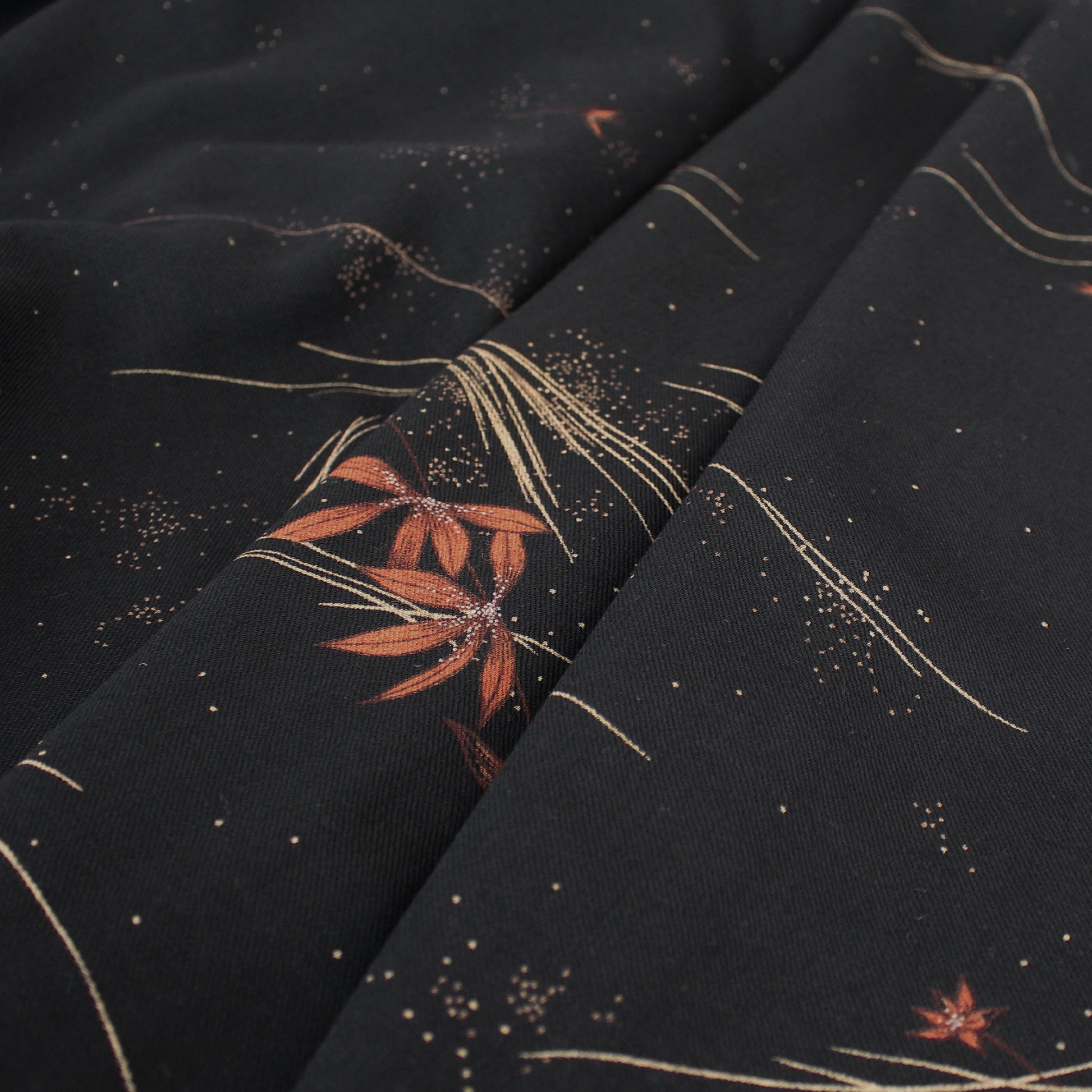 Italian 'whimsical floral' wool dressweight twill