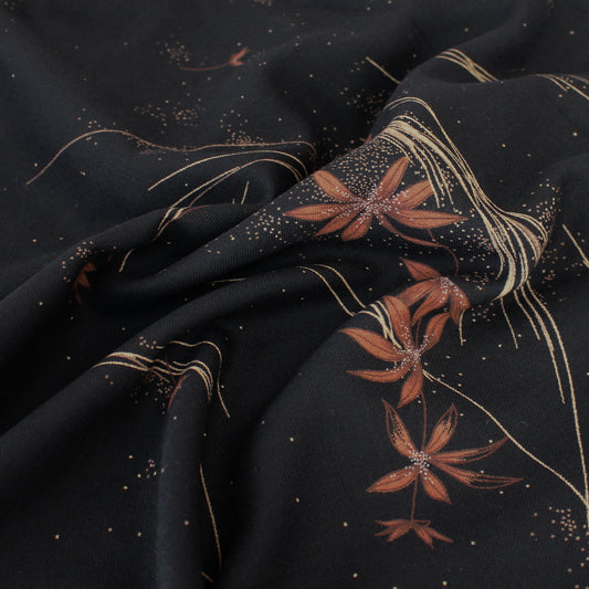 Italian 'whimsical floral' wool dressweight twill