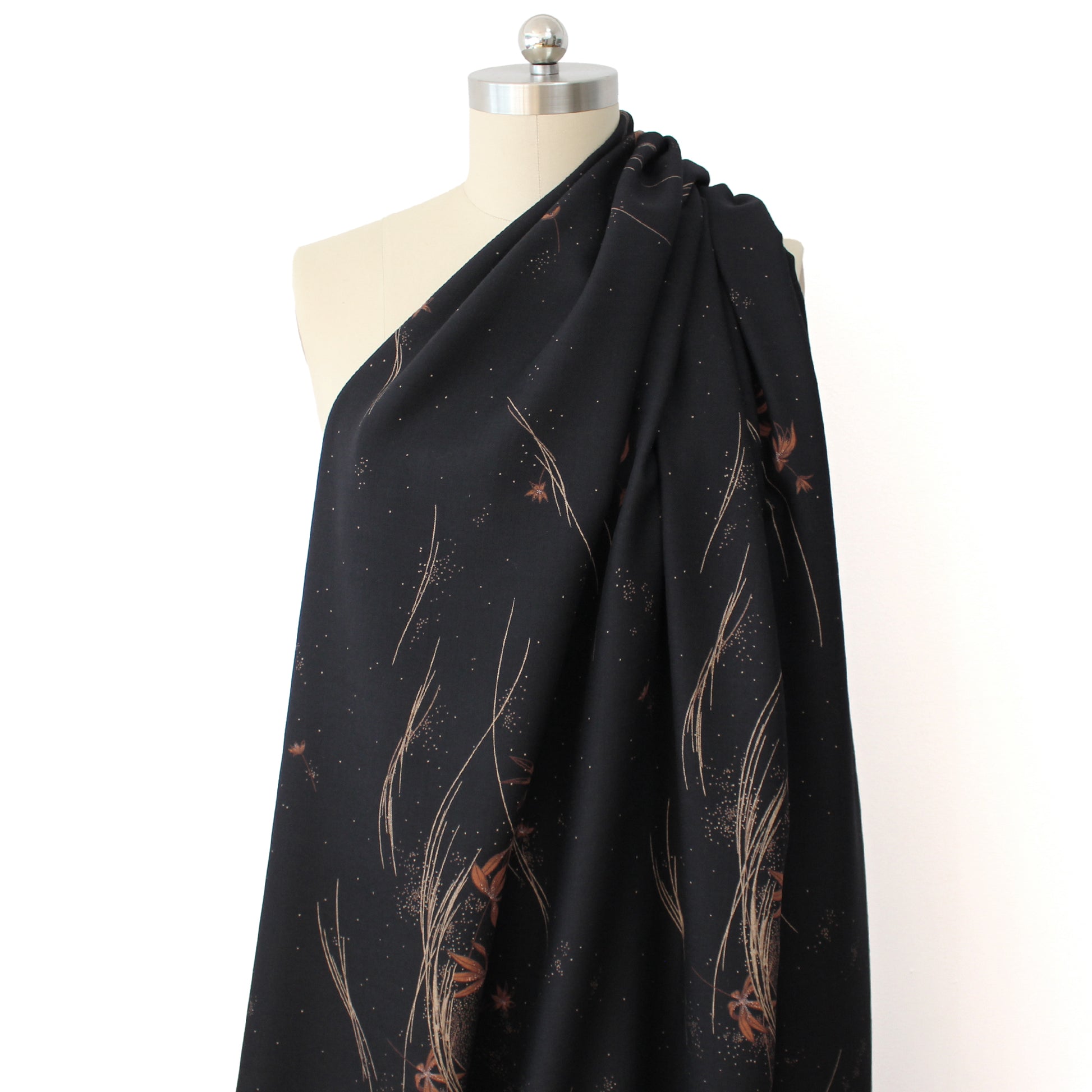 Italian 'whimsical floral' wool dressweight twill