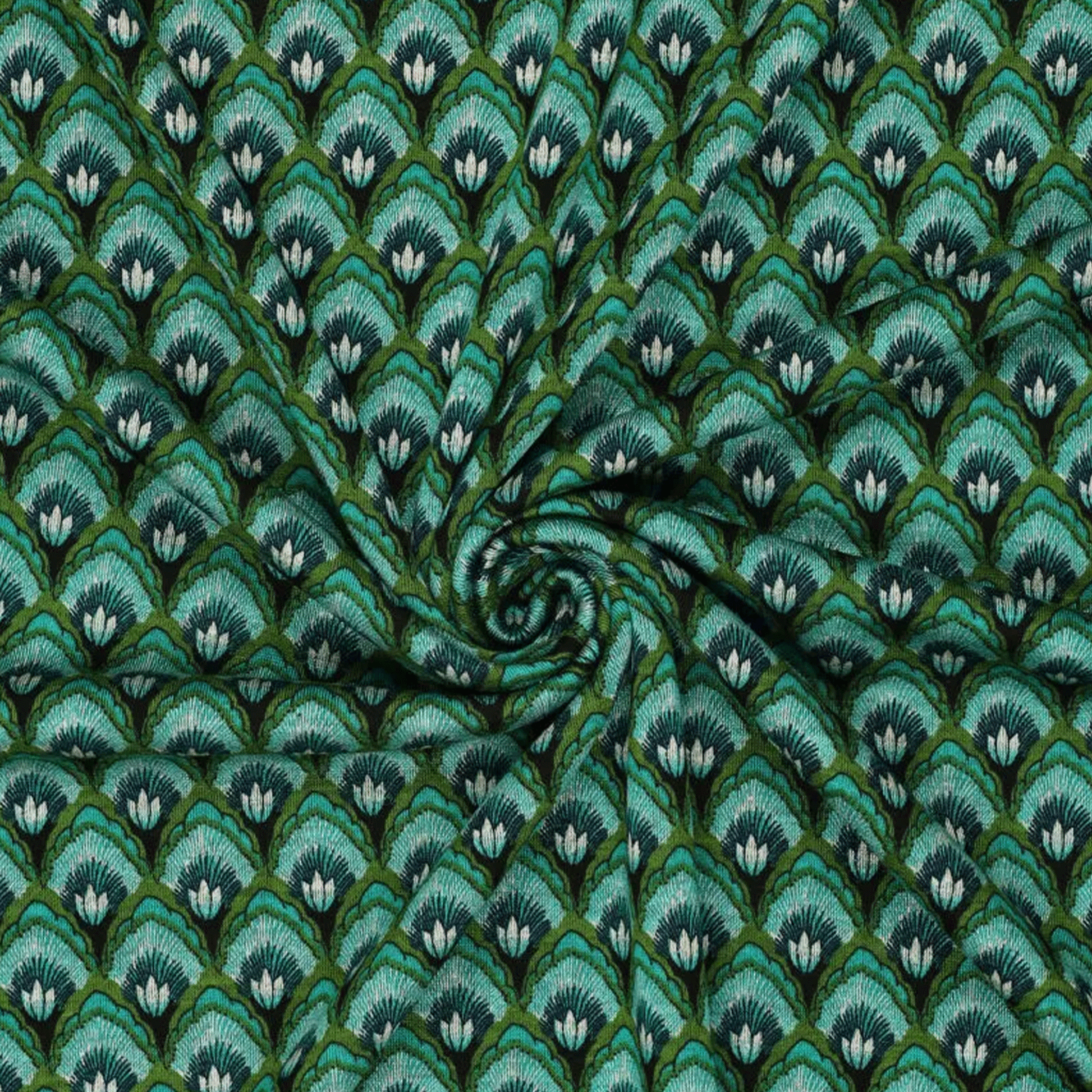'deco shell' drapey viscose blend doubleknit, Oeko-Tex cert. - teal