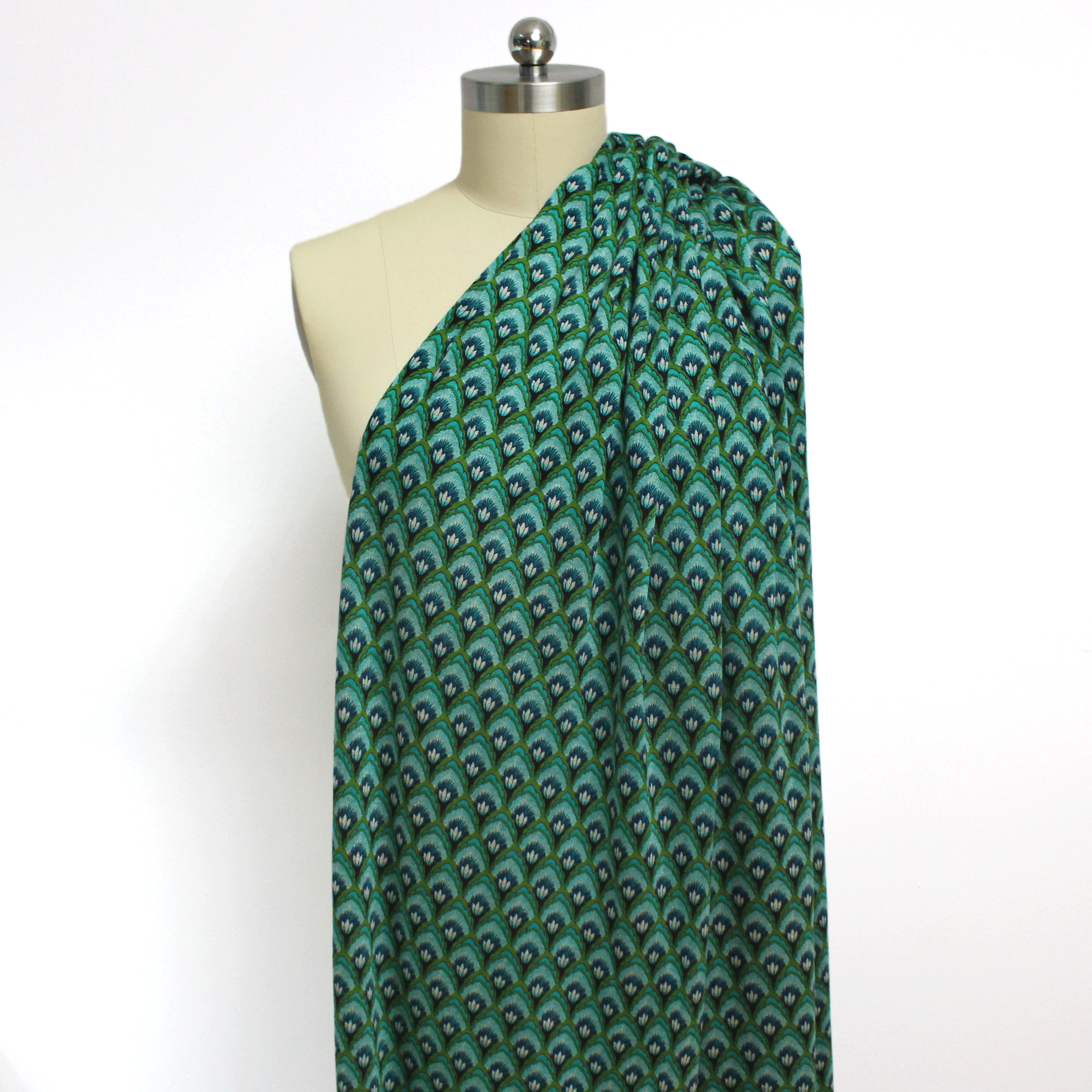 'deco shell' drapey viscose blend doubleknit, Oeko-Tex cert. - teal