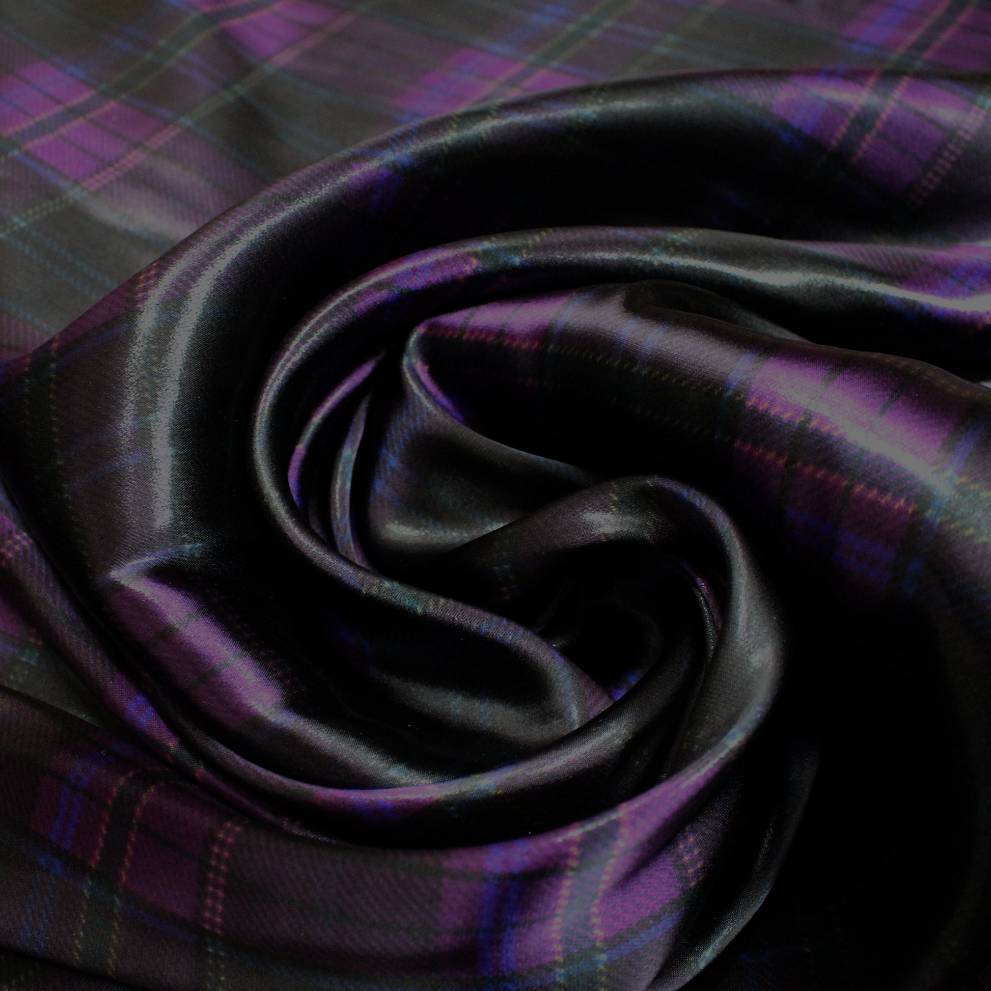 R@lph Lauren 'wicked plaid' lustrous silk/viscose woven