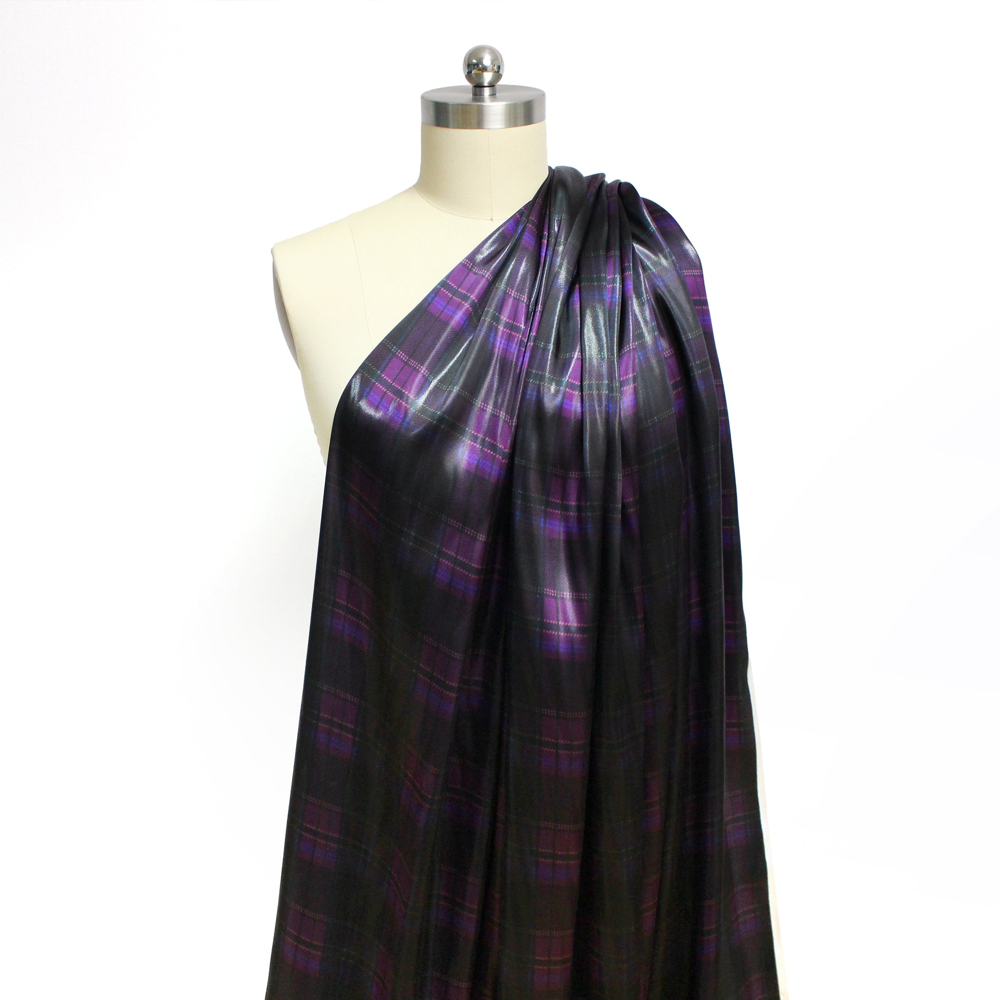 R@lph Lauren 'wicked plaid' lustrous silk/viscose woven