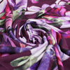'blooms on plum' viscose knit, Oeko-Tex cert.