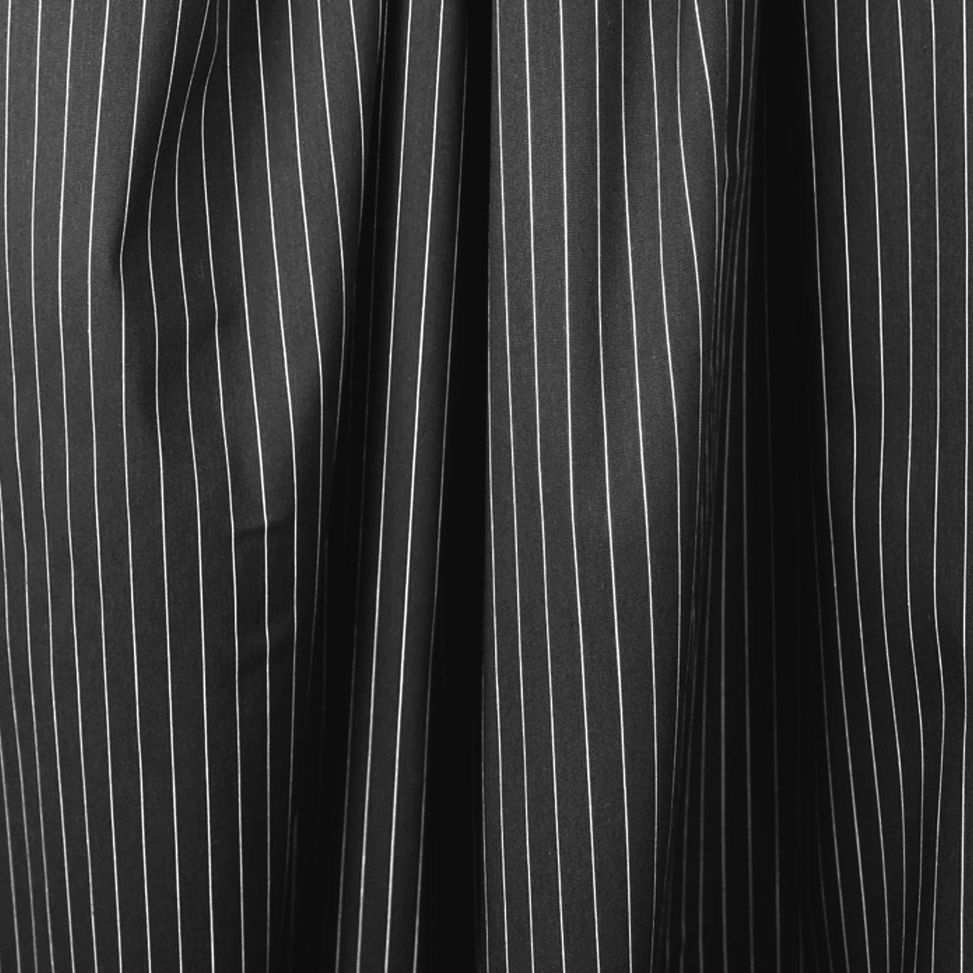 pinstripe cotton blend stretch shirting - soft black/white