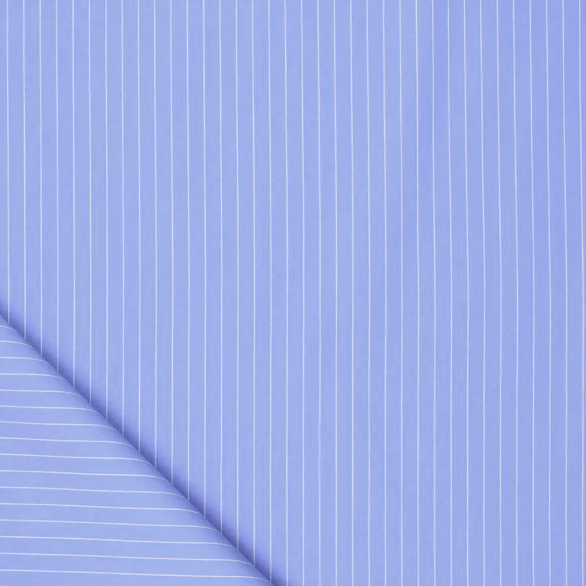 pinstripe cotton blend stretch shirting - chambray blue/white