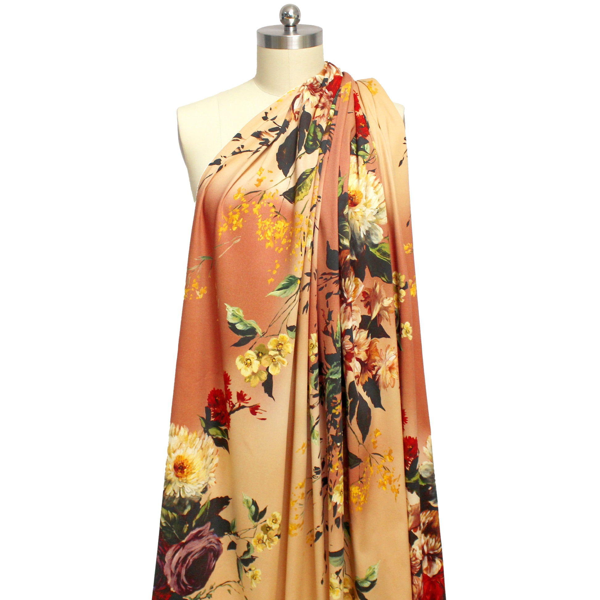 'Baroque bouquet' 2-ply stretch cotton twill