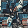 'patchwork pastiche ' printed stretch cotton denim, Oeko-Tex cert
