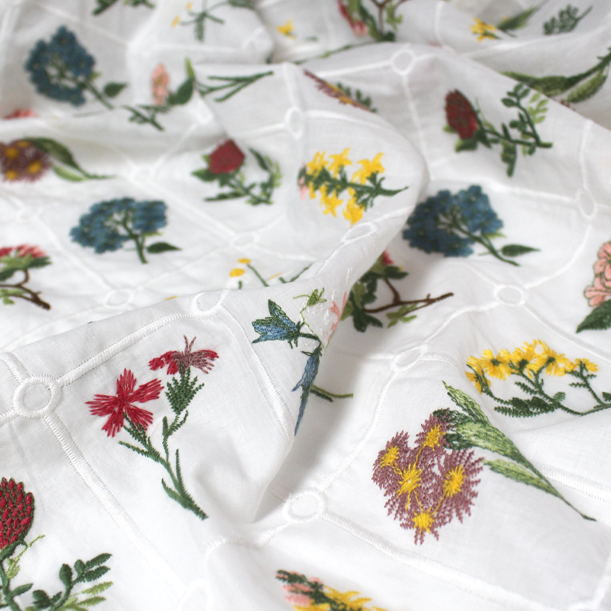 'garden's edge' botanical embroidered cotton voile *PRE-ORDER*
