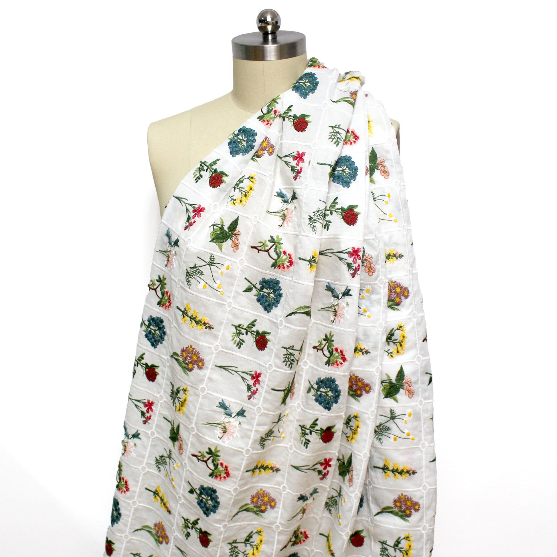 'garden's edge' botanical embroidered cotton voile *PRE-ORDER*