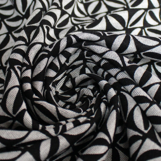 'geo herringbone' drapey viscose blend doubleknit, Oeko-Tex cert.