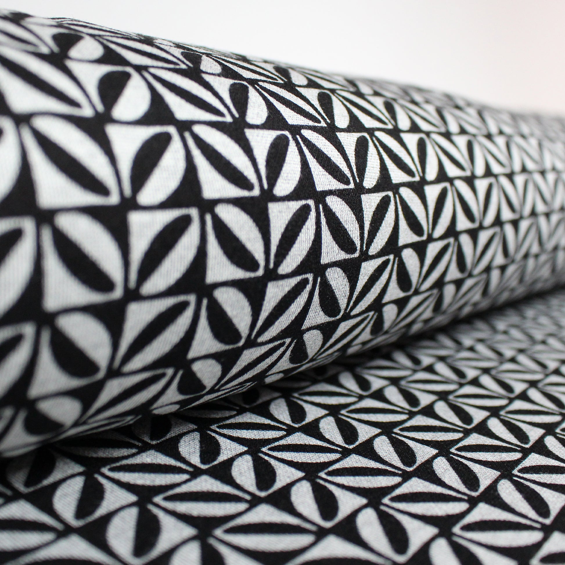 'geo herringbone' drapey viscose blend doubleknit, Oeko-Tex cert.