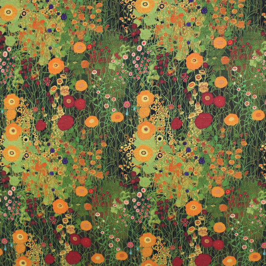 Dutch digital 'Klimt study' viscose knit, Oeko-Tex cert. - moss