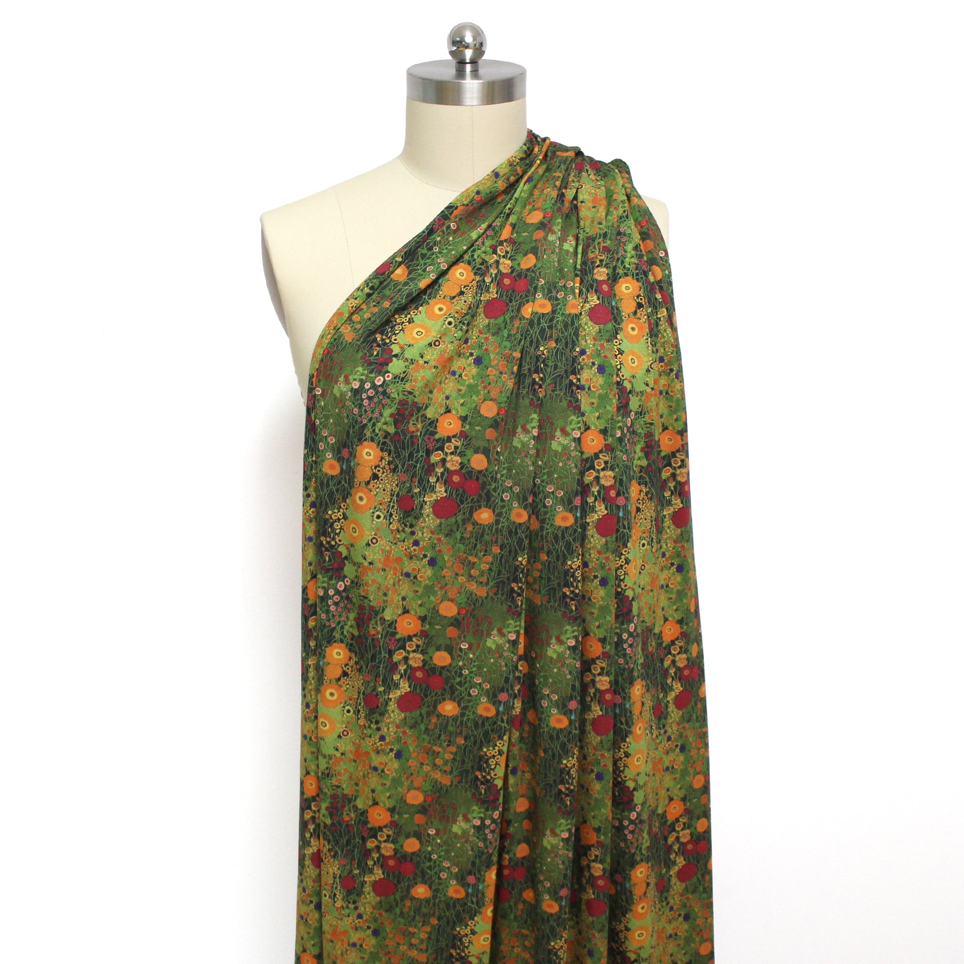 Dutch digital 'Klimt study' viscose knit, Oeko-Tex cert. - moss